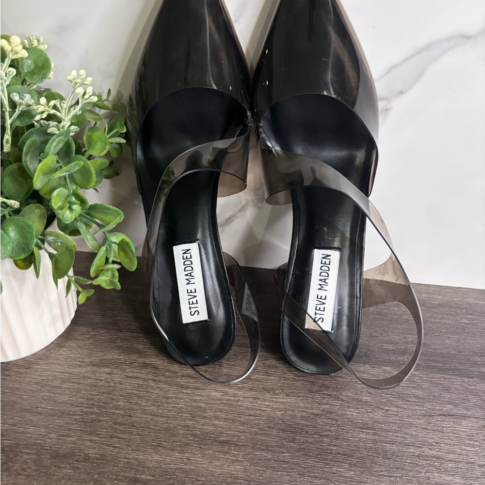Steve Madden Black and Clear Heels - Picture 7 of 10